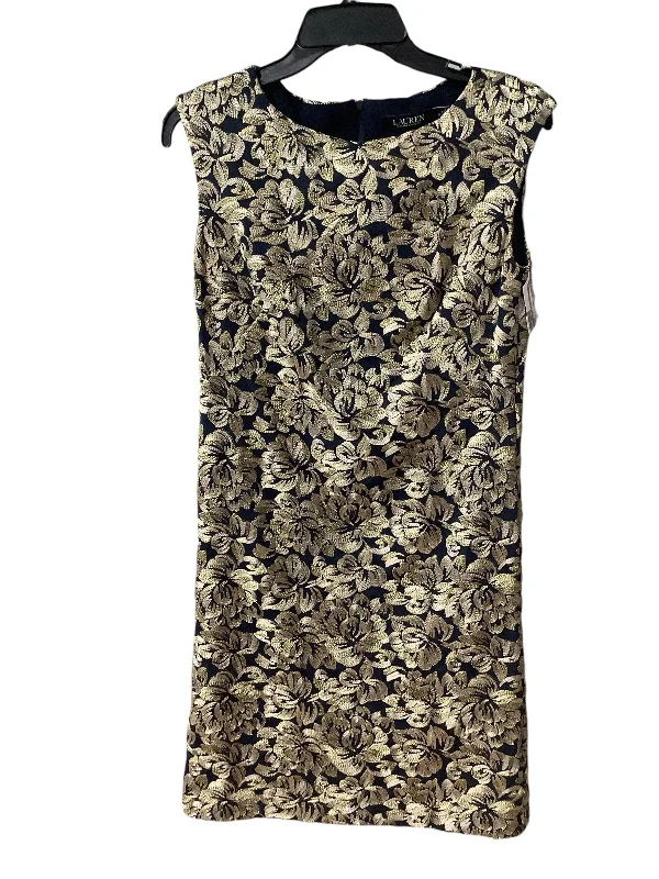 Year-End Clearance Dress Party Short By Lauren By Ralph Lauren In Blue & Gold, Size: 0