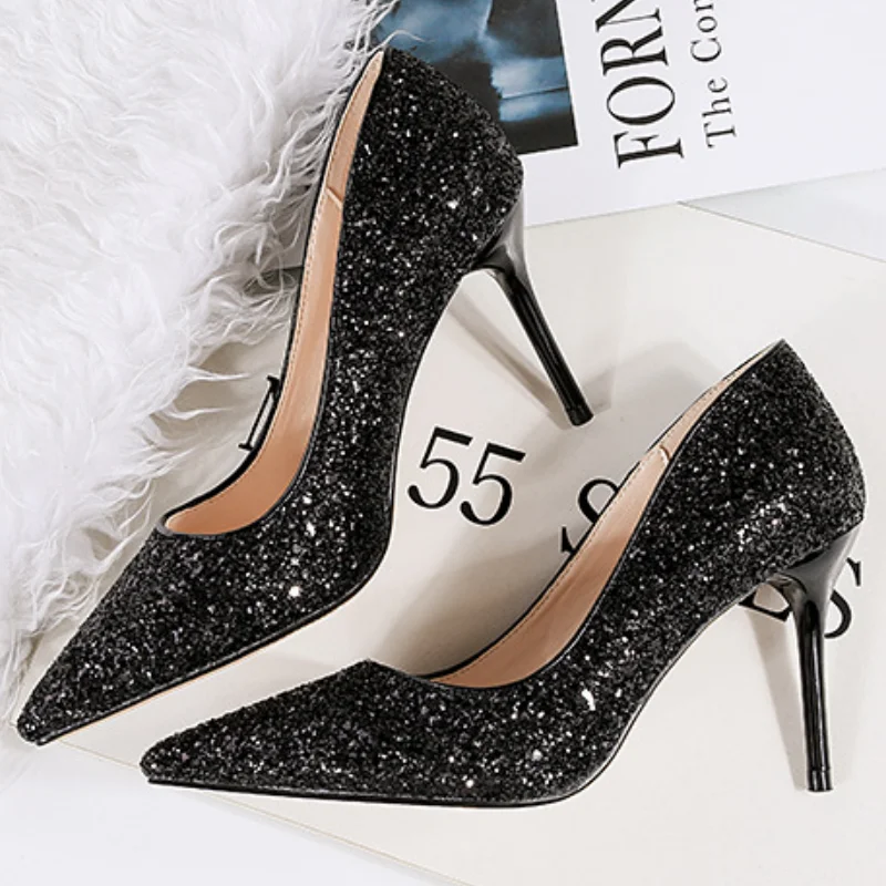 Referral Discount Glitter High-heels Fashion Evening Party Shoes