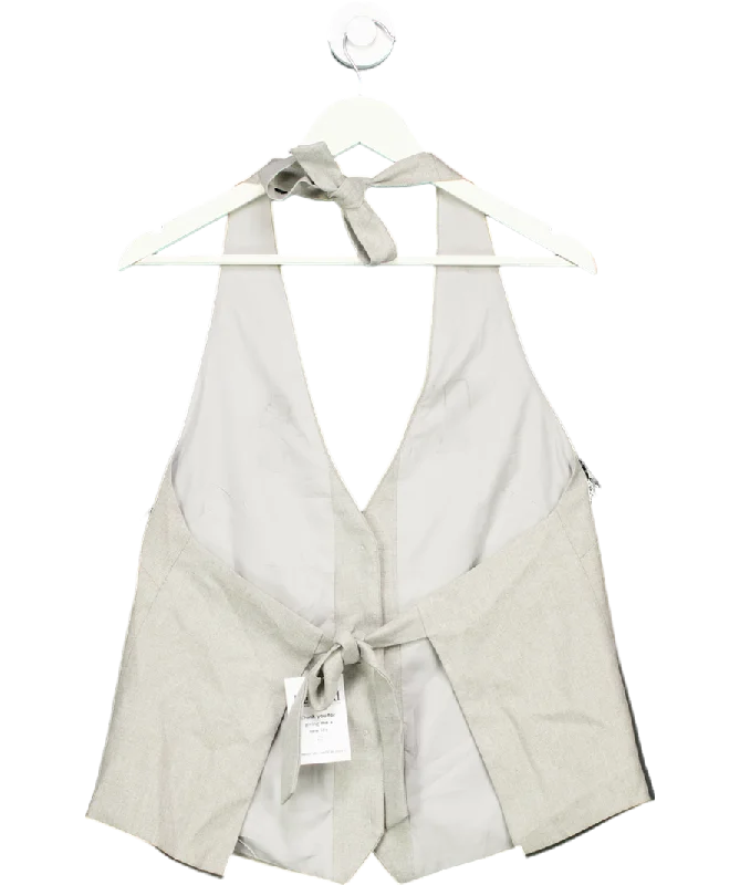 Overstock 4th & Reckless Grey Open Back Waist Coat Top UK 10