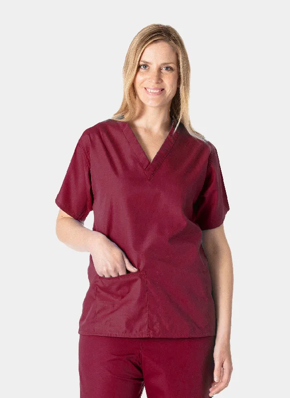 Hurry In Budget Scrub Top - Raspberry