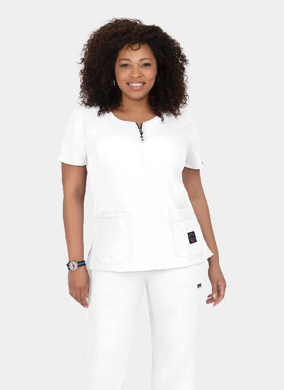 Don't Miss Koi Lite Serenity Scrub Top - White