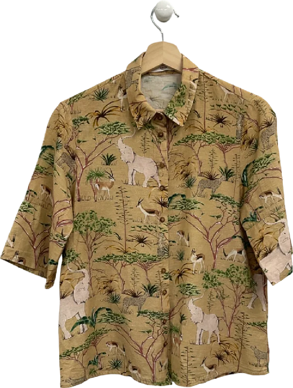 Discount Days MNG Khaki Safari Print Shirt UK XS