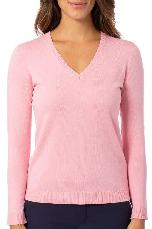 Special Price Light Pink Stretch V-Neck Sweater