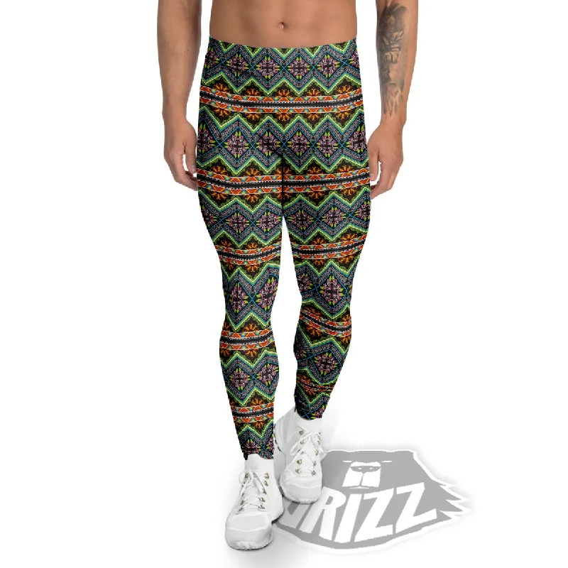 Special Discount Aztec Boho Tribal Print Pattern Men's Leggings