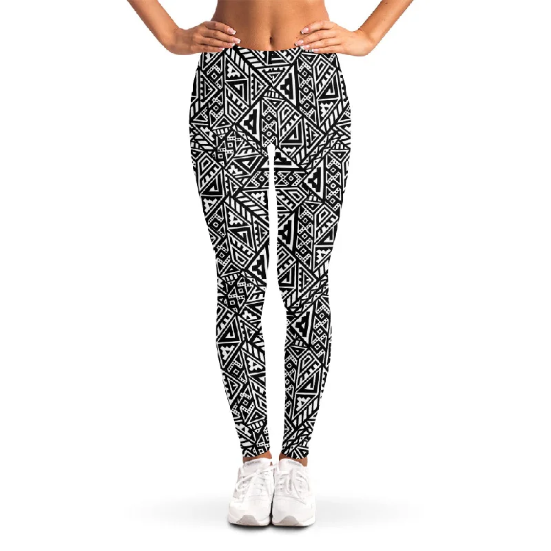 Big Savings Black And White African Inspired Print Women's Leggings