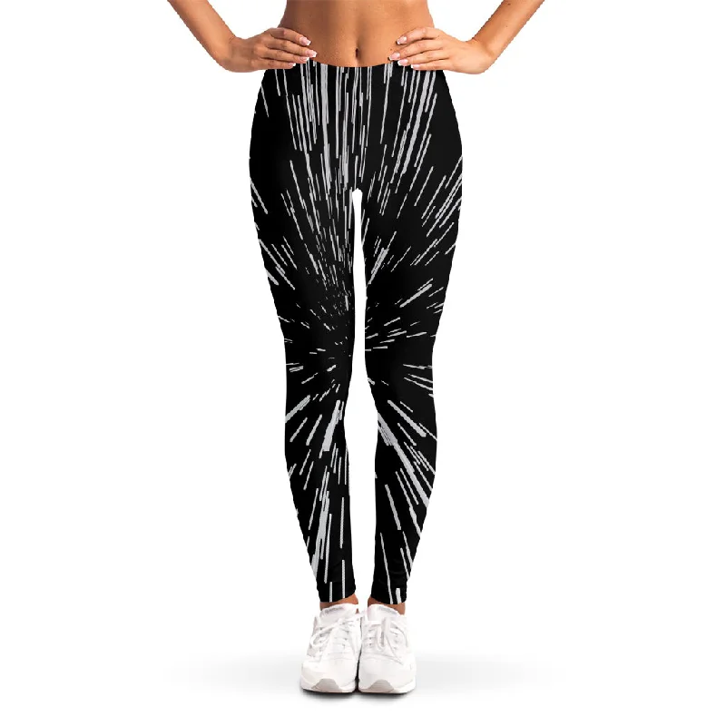 Deal Explosion Black And White Lightspeed Print Women's Leggings