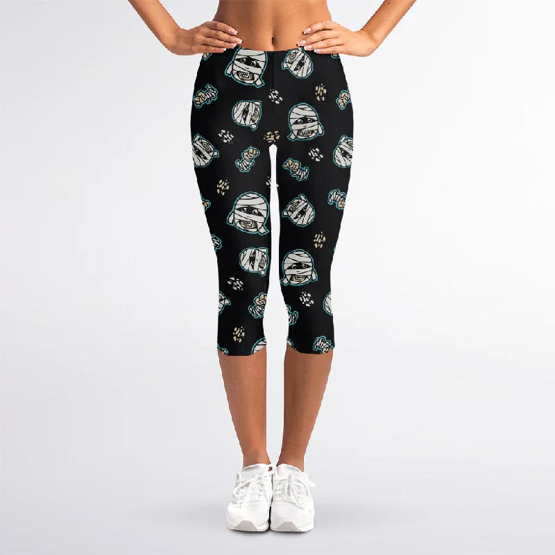Online Specials Cartoon Mummy Pattern Print Women's Capri Leggings