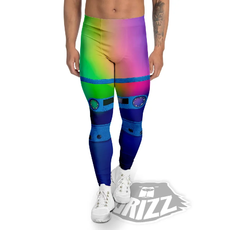 Price Cut Cassette Tape Colorful Print Men's Leggings