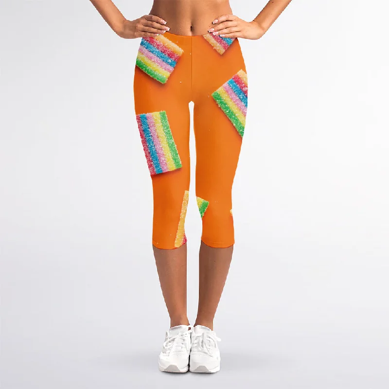 Online Specials Colorful Gummy Print Women's Capri Leggings