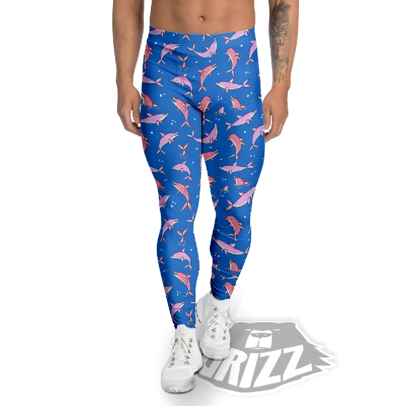 Last Chance Dolphin Colorful Print Pattern Men's Leggings