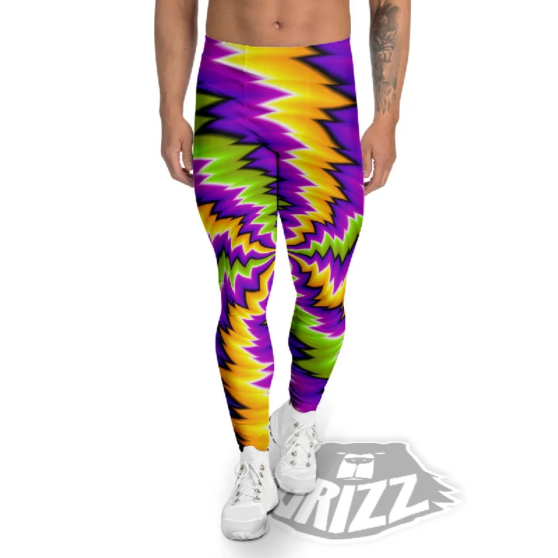 Overstock Sale Moving Optical Illusion Dizzy Vortex Men's Leggings