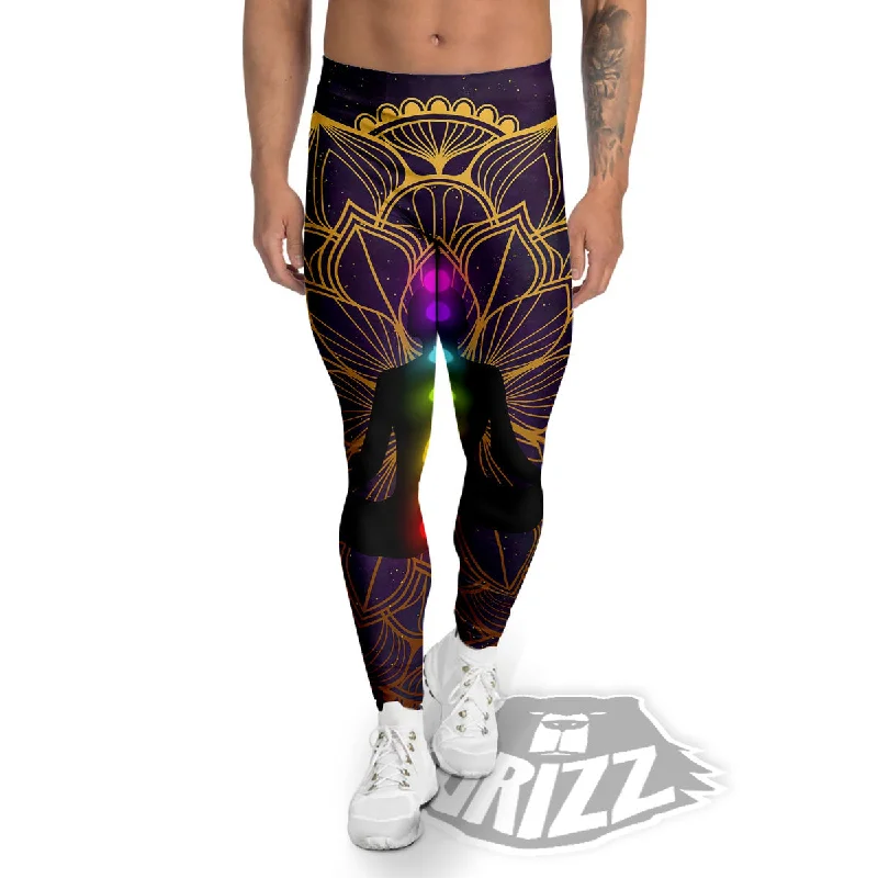 Stock Up and Save Reiki Golden Print Men's Leggings