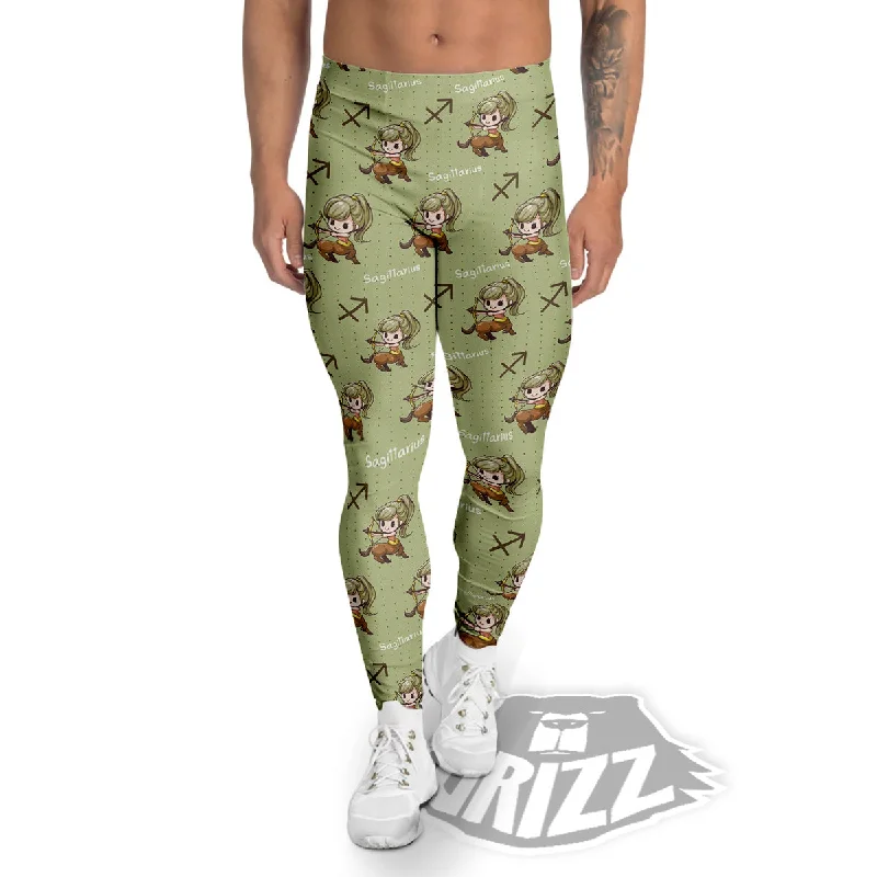 Limited Time Offer Sagittarius Cute Cartoon Print Pattern Men's Leggings