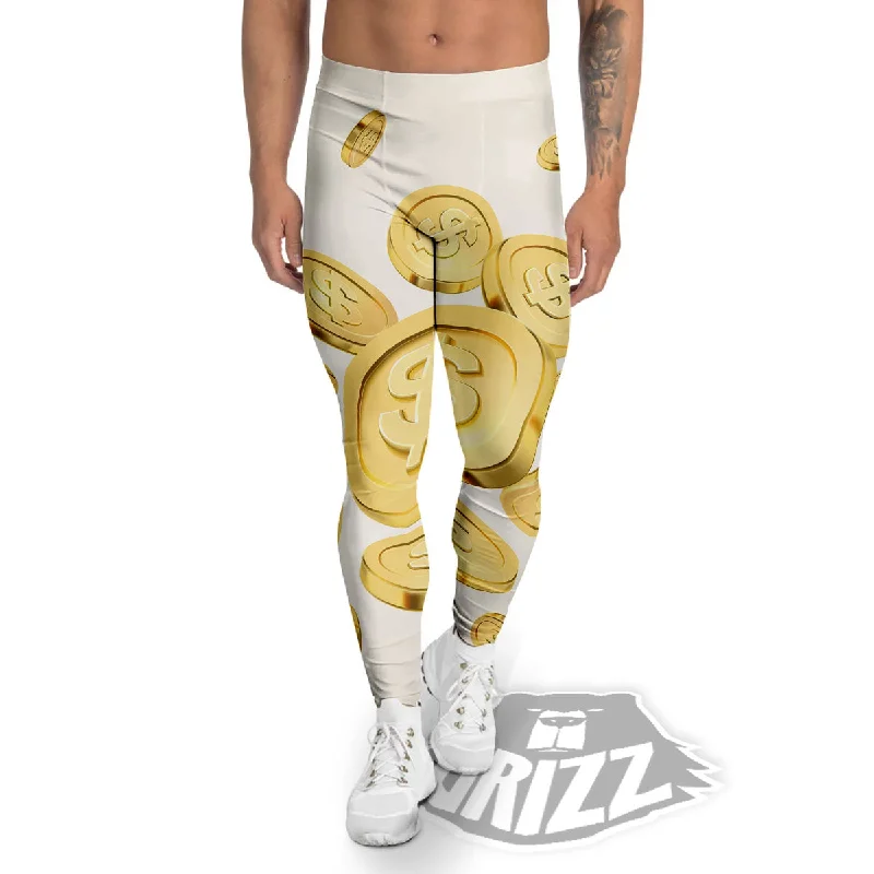 Special Price Sign Explosion Golden Dollar Print Men's Leggings