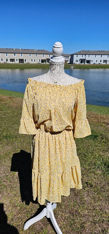 Best Seller A Ray Of Sunshine Mini Dress - Dandelion Yellow - LARGE - FINAL SALE