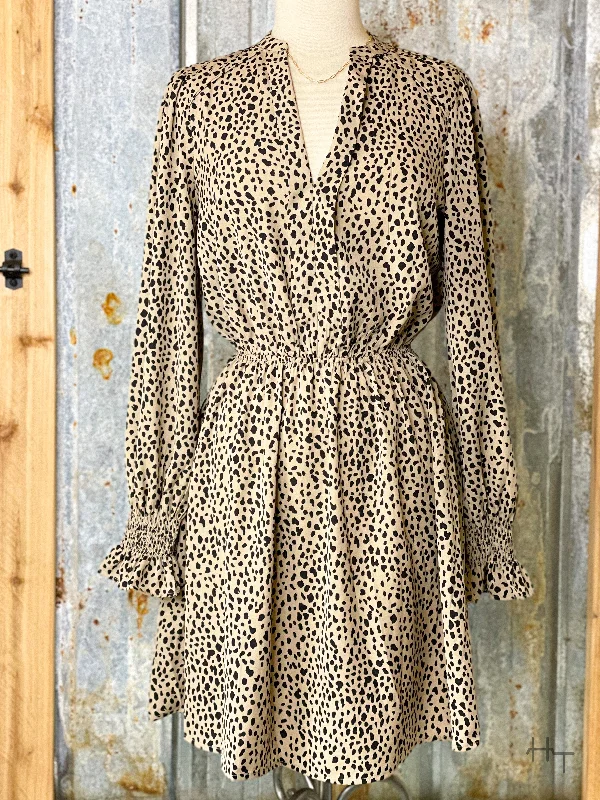 TIME-Limited Offer Latte Spotted Dress