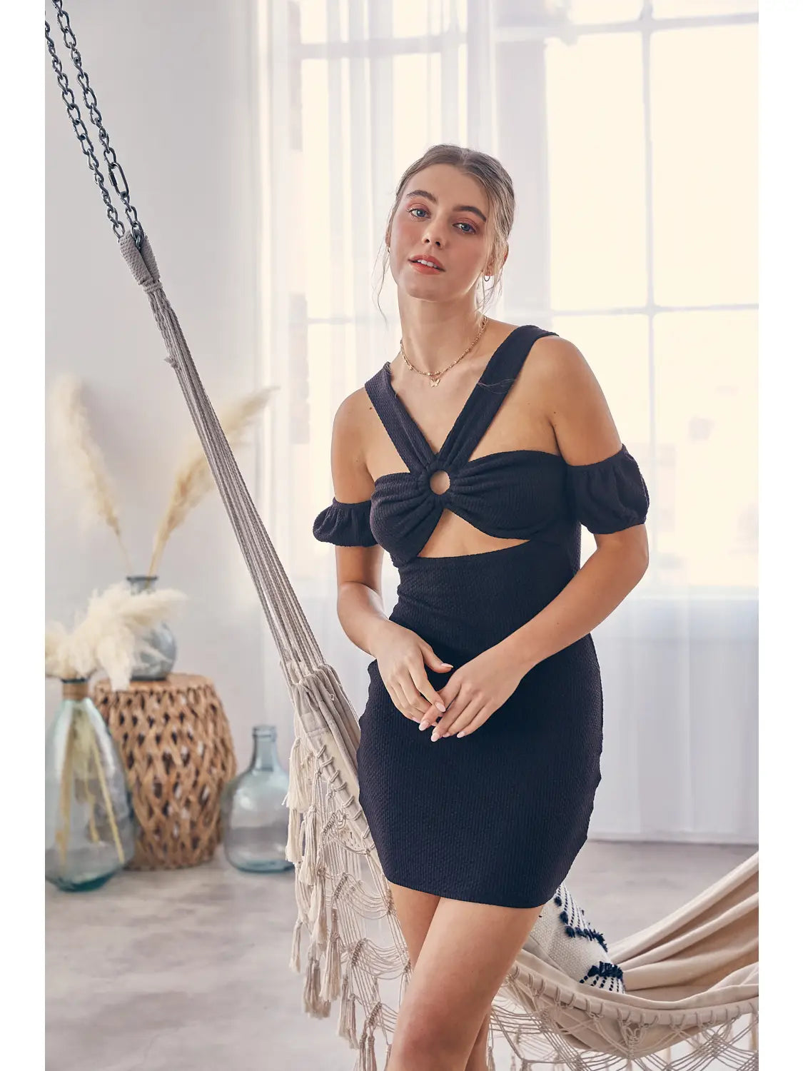 Low Prices Off Shoulder Knit Mini Dress