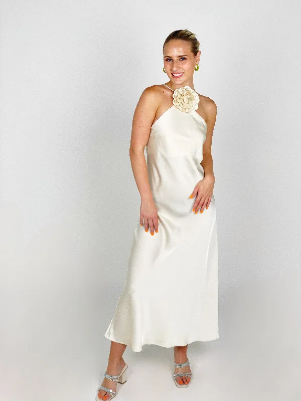 Fantastic Deals Cream Silk Flower Dress