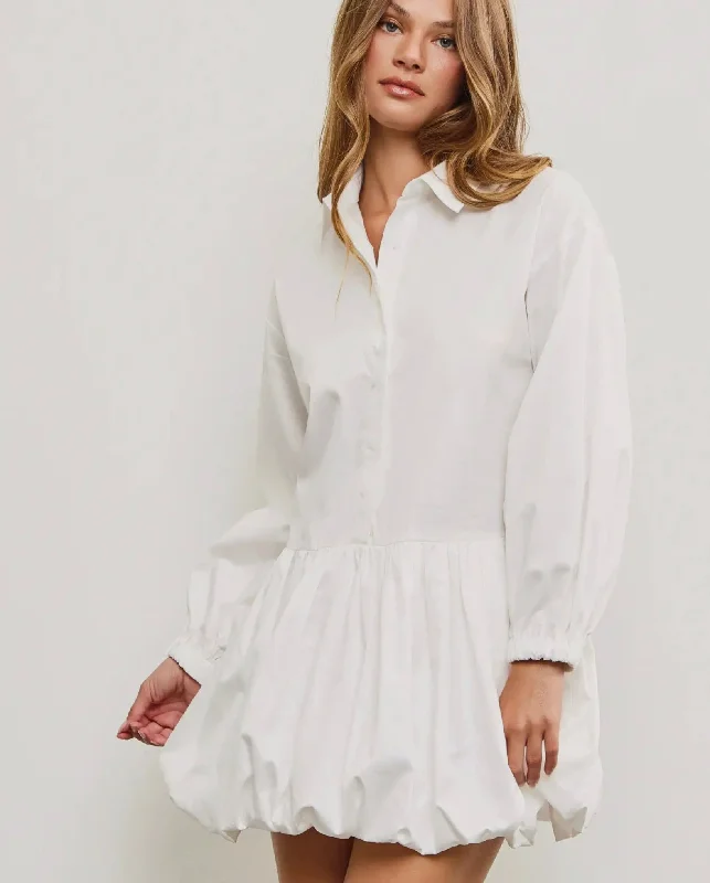 Exclusive Offers White Button Down Balloon Dress